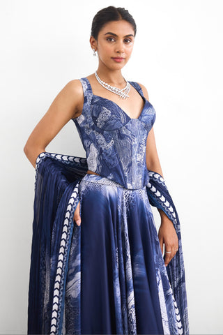 Lehenga Set with Corset Blouse – Swirl Rooh Rang by Shasha Gaba