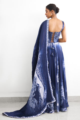 Lehenga Set with Corset Blouse – Swirl Rooh Rang by Shasha Gaba