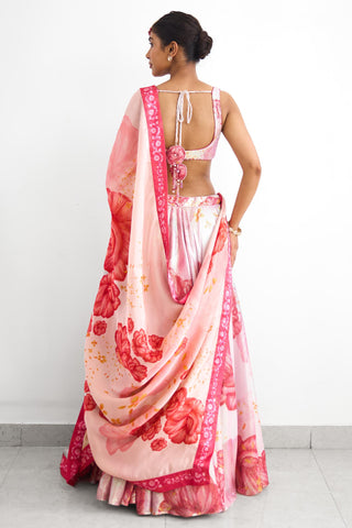 Lehenga Set for Wedding Evenings – Blush Bloom Rooh Rang by Shasha Gaba