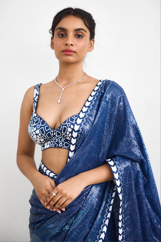 Saree for Indian Wedding – Swirl Sequence Rooh Rang by Shasha Gaba