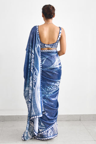 Saree for Indian Wedding – Swirl Sequence Rooh Rang by Shasha Gaba