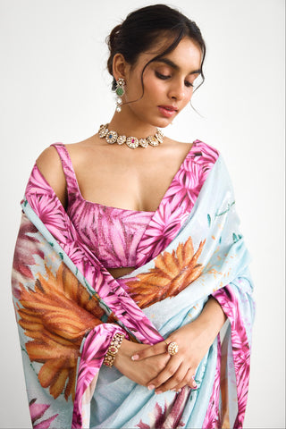 Saree for Indian Wedding – Bright Flower Rooh Rang by Shasha Gaba