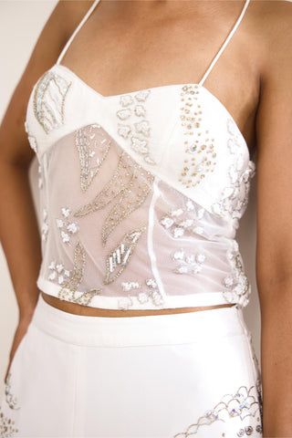 Cape Set for Contemporary Wear – Aurora Ivory Rooh Rang by Shasha Gaba