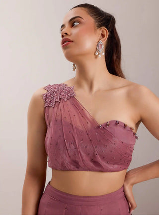 Yuki drape blouse and flared pant set