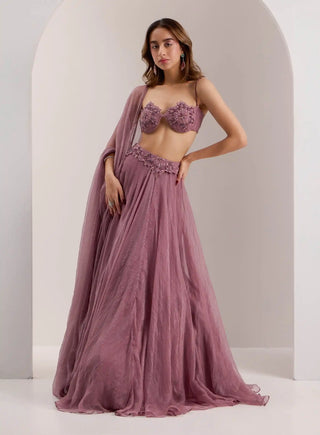 Bella snowflake bralette and lehenga set