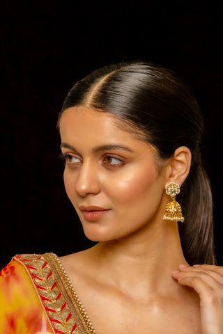 Jhumki Earrings for Festive – White – Shlok Jewels