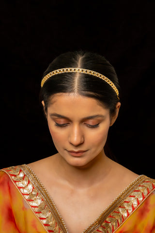 Headband for Festive – White – Shlok Jewels