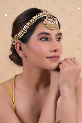 Headband for Festive – White Lock Hook by Shlok Jewels