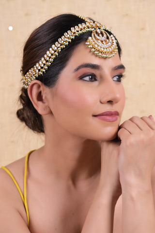 Headband for Festive – White Lock Hook by Shlok Jewels