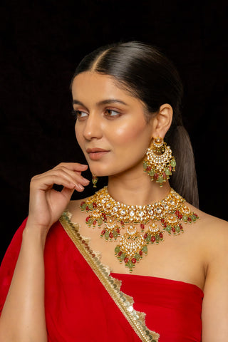 Necklace Set for Festive – White – Shlok Jewels