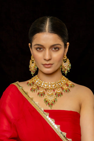 Necklace Set for Festive – White – Shlok Jewels