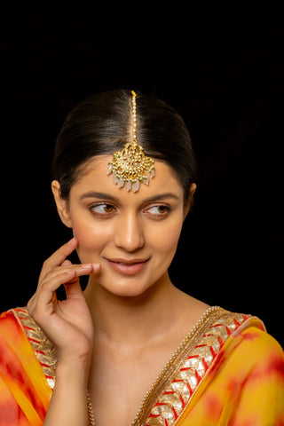 Mathapatti for Festive – White Maangtika – Shlok Jewels