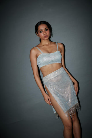 Silver adele diwali jaaneman skirt set