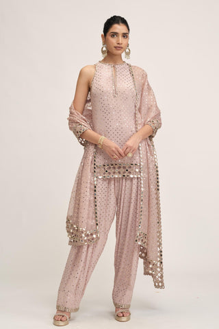 Kurta Set - Indian Wedding - Pink Maharani Cutwork by Vvani by Vani Vats