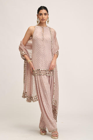 Kurta Set - Indian Wedding - Pink Maharani Cutwork by Vvani by Vani Vats