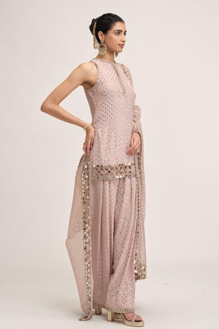 Kurta Set - Indian Wedding - Pink Maharani Cutwork by Vvani by Vani Vats