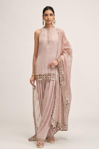 Kurta Set - Indian Wedding - Pink Maharani Cutwork by Vvani by Vani Vats