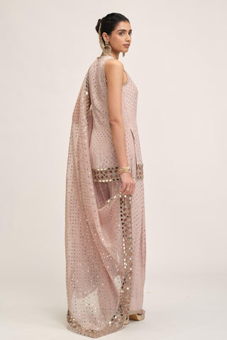Kurta Set - Indian Wedding - Pink Maharani Cutwork by Vvani by Vani Vats