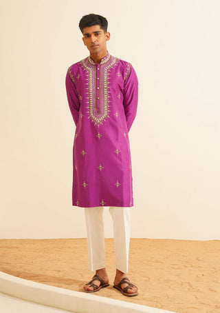 Purple yajur kurta and pant