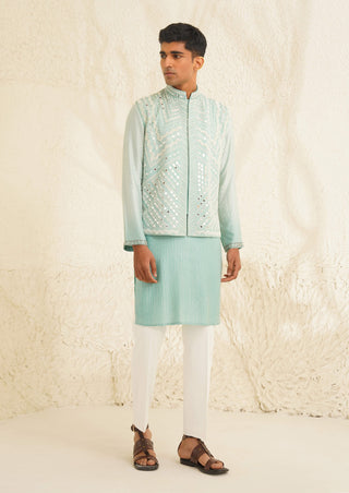 Cyan nilay waistcoat set