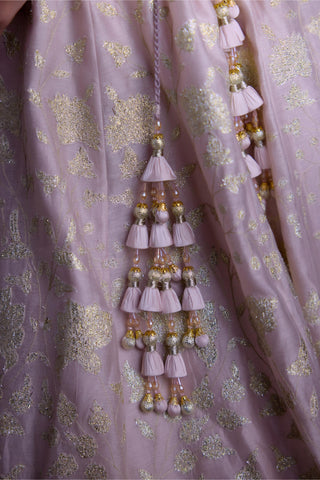 Lehenga Set for Contemporary Wear – Silver Grey Lurex by Shyam Narayan Prasad