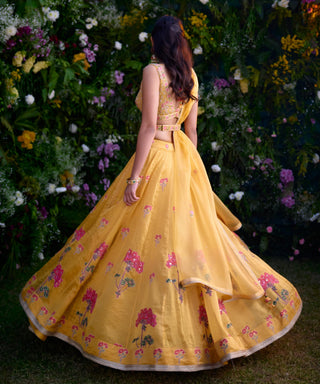 Lehenga Set for Indian Wedding â€“ Spectra Yellow Zardozi by Shyam Narayan Prasad