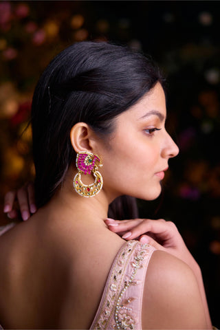 Contemporary Wear – Shell Pink Zardozi Top with Cape by Shyam Narayan Prasad