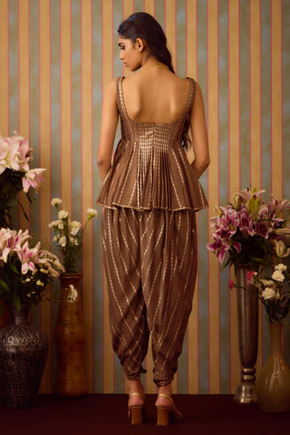 Top with Dhoti Pant – Brown Festive Wedding – Shyam Narayan Prasad