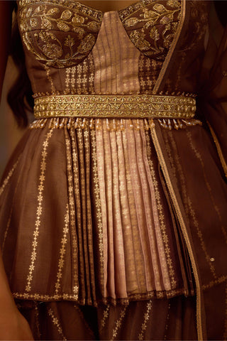 Top with Dhoti Pant – Brown Festive Wedding – Shyam Narayan Prasad