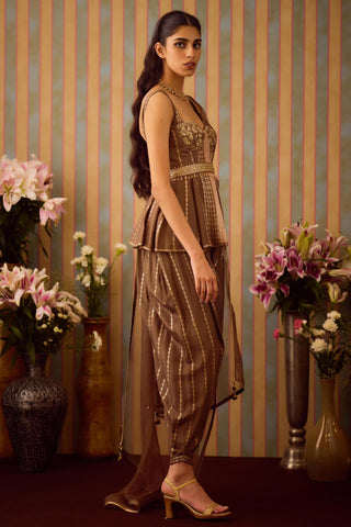 Top with Dhoti Pant – Brown Festive Wedding – Shyam Narayan Prasad