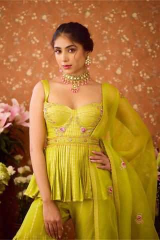 Sharara Set – Green Festive Wedding – Shyam Narayan Prasad
