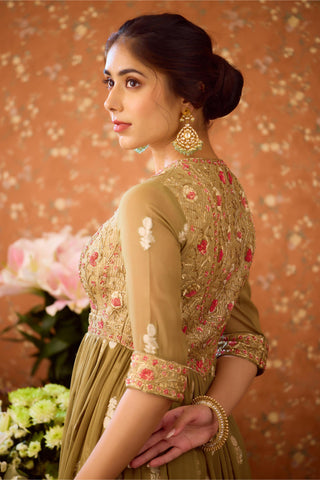 Anarkali Set – Green Festive Wedding – Shyam Narayan Prasad