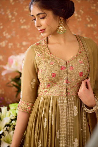 Anarkali Set – Green Festive Wedding – Shyam Narayan Prasad