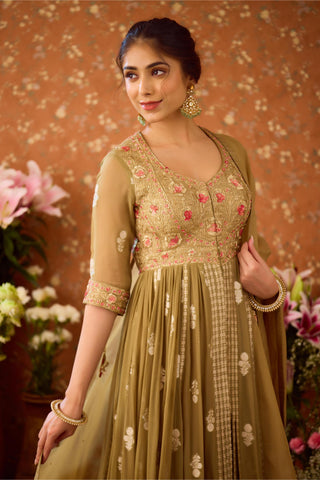Anarkali Set – Green Festive Wedding – Shyam Narayan Prasad