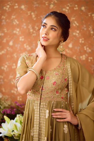 Anarkali Set – Green Festive Wedding – Shyam Narayan Prasad