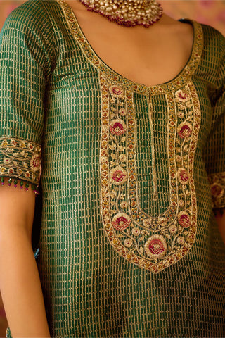 Kurta with Lehenga Set – Green Festive Wedding – Shyam Narayan Prasad