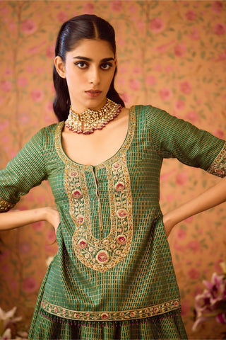Kurta with Lehenga Set – Green Festive Wedding – Shyam Narayan Prasad