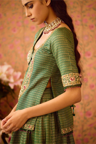 Kurta with Lehenga Set – Green Festive Wedding – Shyam Narayan Prasad