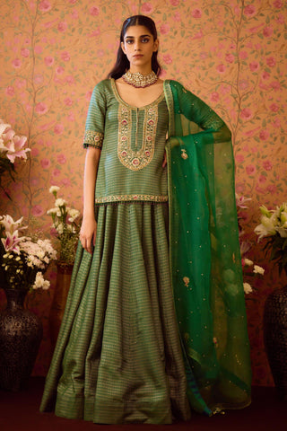 Kurta with Lehenga Set – Green Festive Wedding – Shyam Narayan Prasad