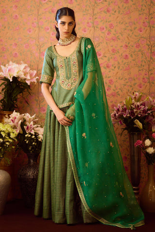 Kurta with Lehenga Set – Green Festive Wedding – Shyam Narayan Prasad