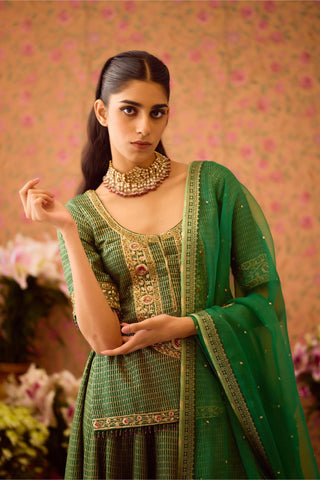 Kurta with Lehenga Set – Green Festive Wedding – Shyam Narayan Prasad