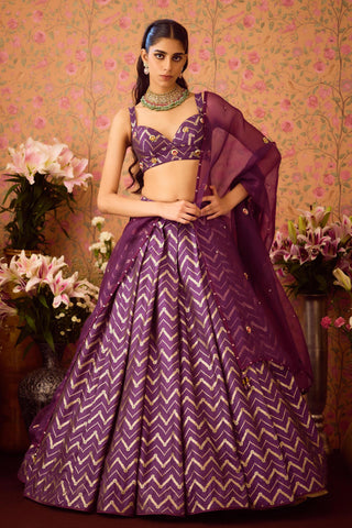 Lehenga Set – Purple Festive Wedding – Shyam Narayan Prasad