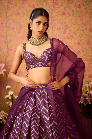 Lehenga Set – Purple Festive Wedding – Shyam Narayan Prasad