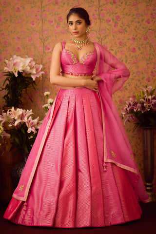 Lehenga Set – Pink Festive Wedding Embroidered – Shyam Narayan Prasad