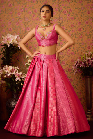 Lehenga Set – Pink Festive Wedding Embroidered – Shyam Narayan Prasad