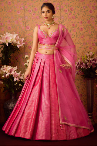 Lehenga Set – Pink Festive Wedding Embroidered – Shyam Narayan Prasad