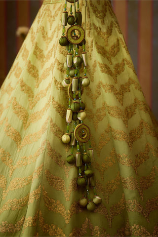 Lehenga Set – Green Festive Wedding Embroidered – Shyam Narayan Prasad