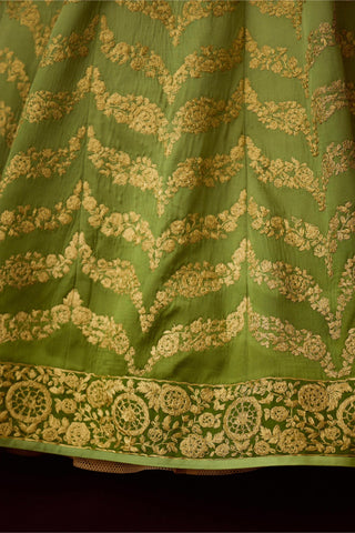 Lehenga Set – Green Festive Wedding Embroidered – Shyam Narayan Prasad