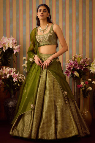 Lehenga Set – Green Festive Wedding – Shyam Narayan Prasad