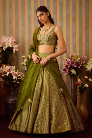 Lehenga Set – Green Festive Wedding – Shyam Narayan Prasad